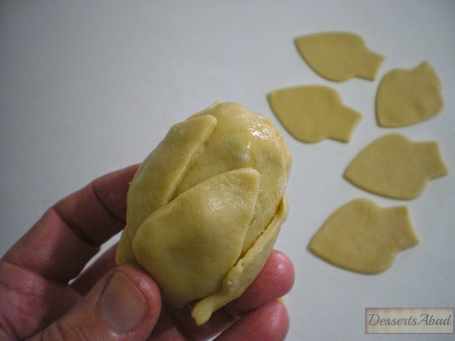 Alcachofas en sorpresa (formando la "alcachofa")