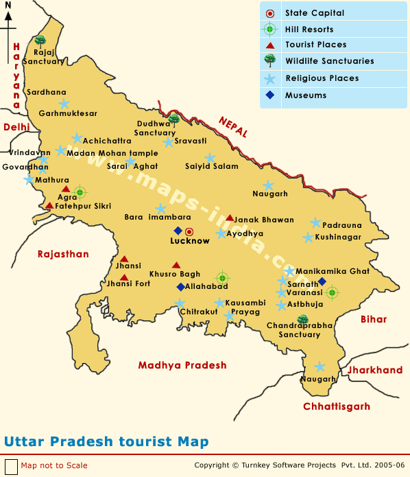 tourist map of up