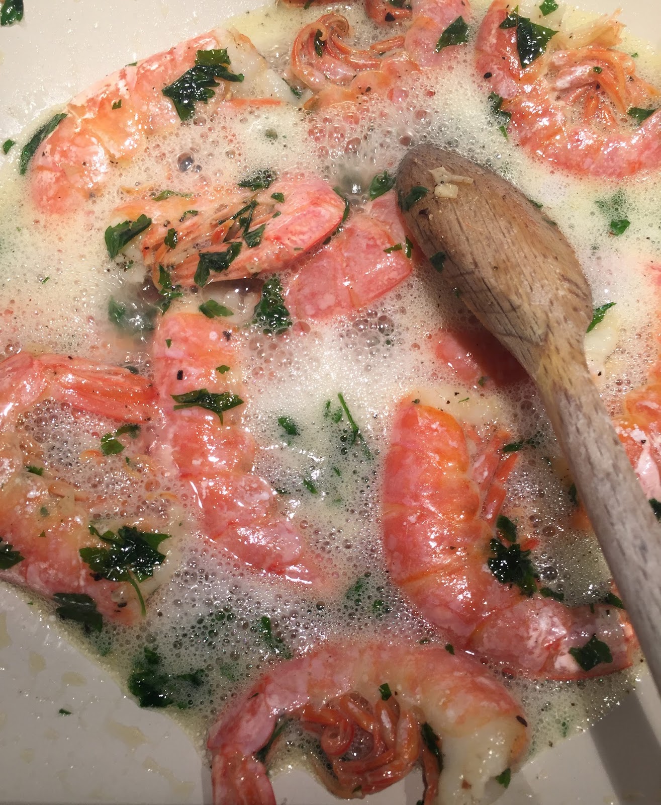 Saveur Indigo... Gambas ou crevettes crues sauvages cuites au wok