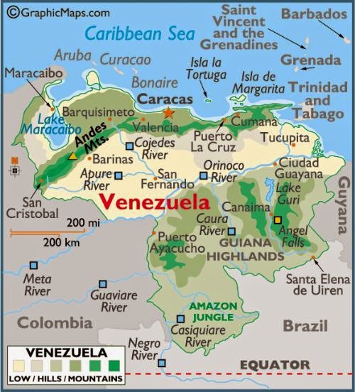 Physical Map Of Venezuela Free Printable Maps