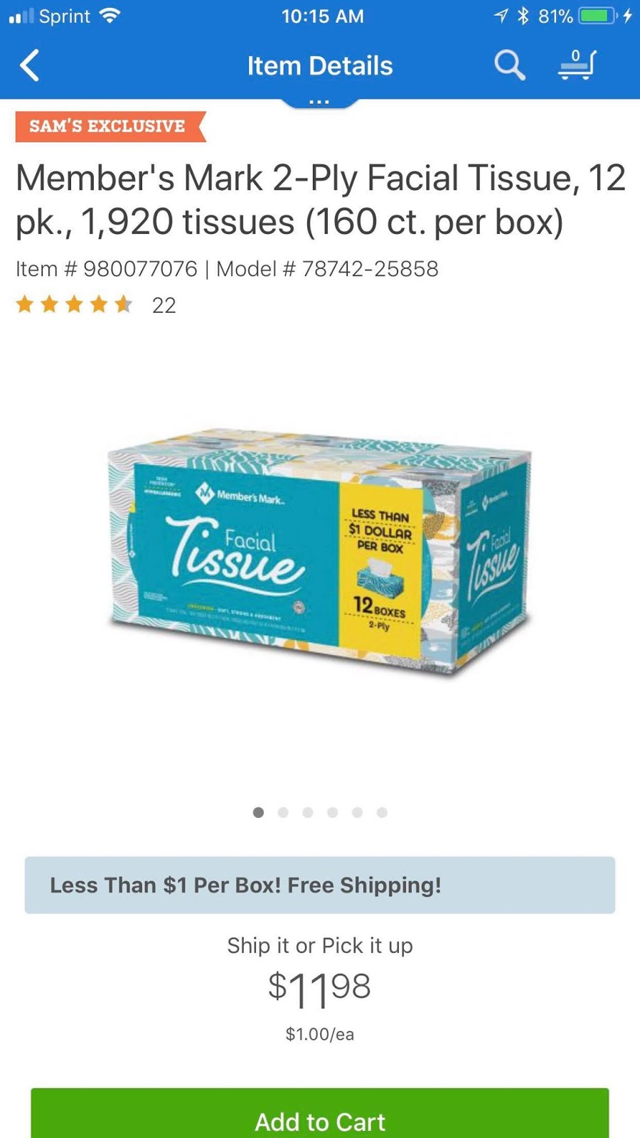 Top Notch Material Member's Mark Facial Tissue Exclusively at Sam's Club