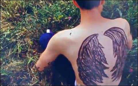 4 Angel wing tattoos