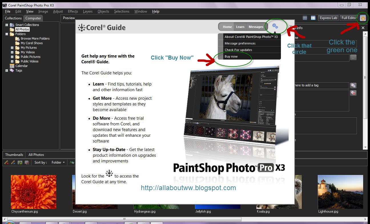 how to stop corel paintshop pro pop ups