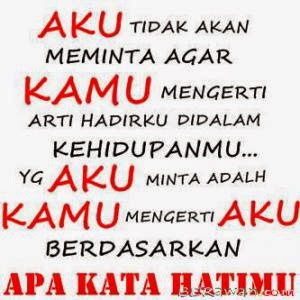 aku tidak akan meminta agar kamu mengerti arti hadirku di dalam