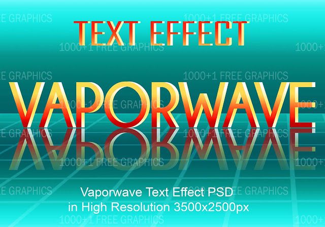 Vaporwave Text Effect PSD Vol.1 | Στάλες στο γαλάζιο