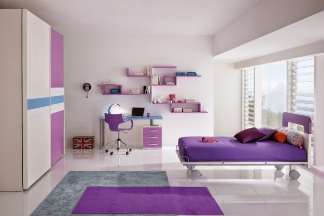 Cuartos de niñas en colores morados - Ideas para decorar dormitorios