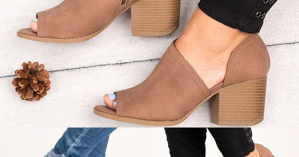 chunky heel booties open toe