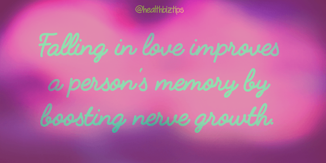 Health Facts & Tips: Falling in love improves a person's memory by boosting nerve growth.