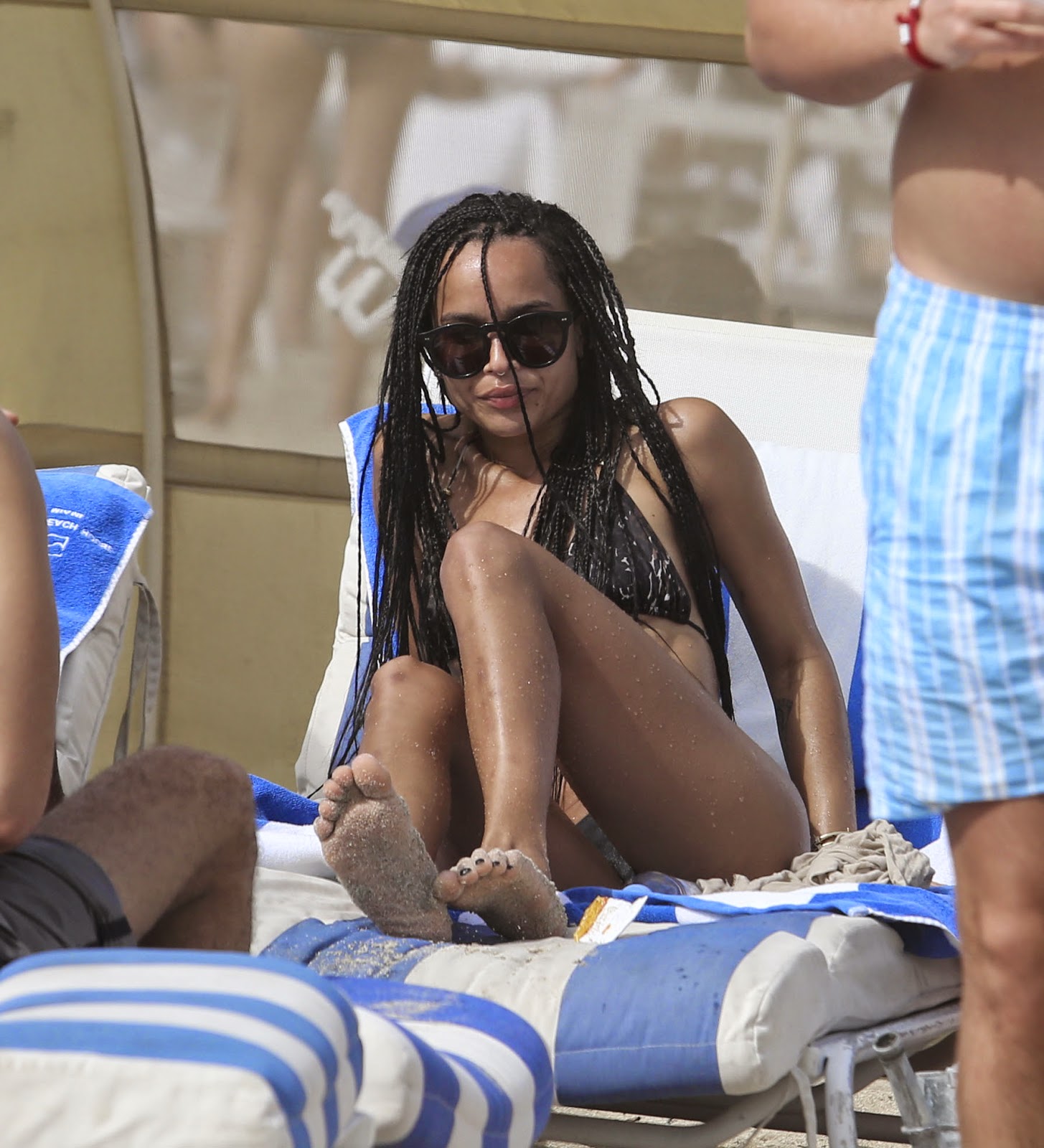 Zoe Kravitz Candids: Rocking the bikini on a Beach in Miami.