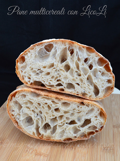 pane con farina multicereali e lievito madre