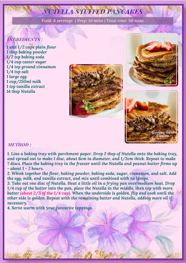 SHC 20 WICKEDLY DELICIOUS CHOCOLATE DESSERTS RECIPES NUTELLA STUFFED PANCAKES RECIPE