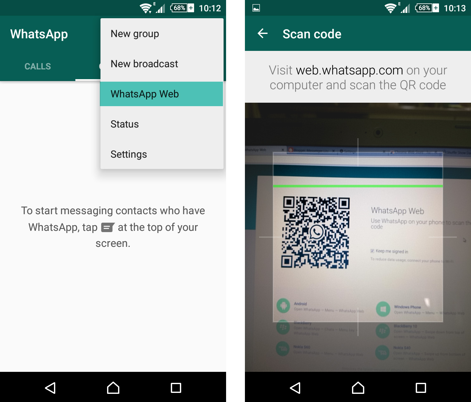 how to use web whatsapp