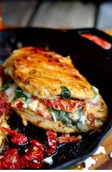 Sundried Tomato, Spinach, And Cheese Stuffed Chicken