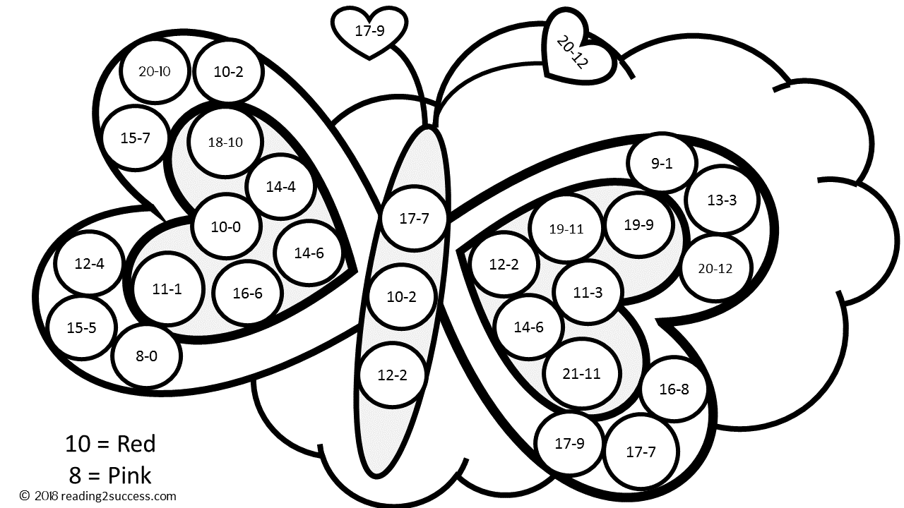 Reading2success: More Heart Activities - Subtraction, Addition and Writing