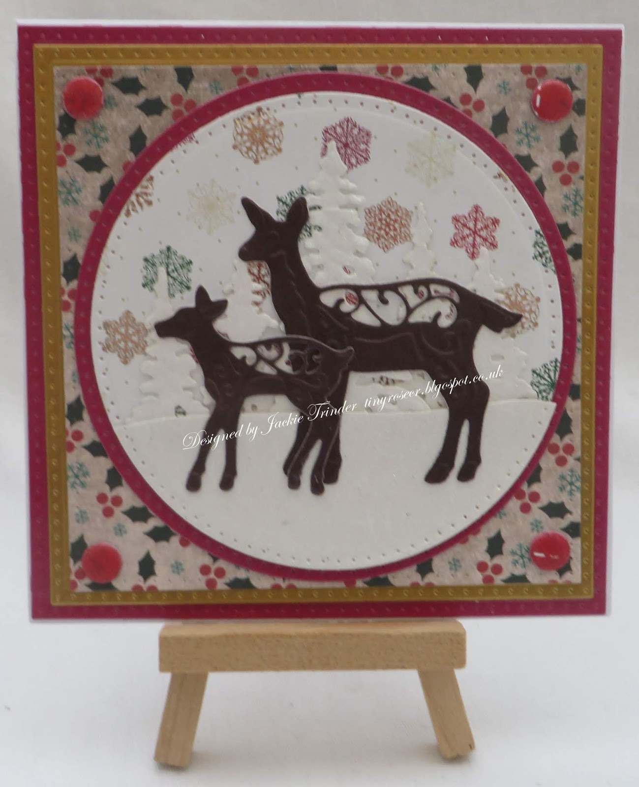 Tinyrose's Craft Room: Christmas card made from Left Overs