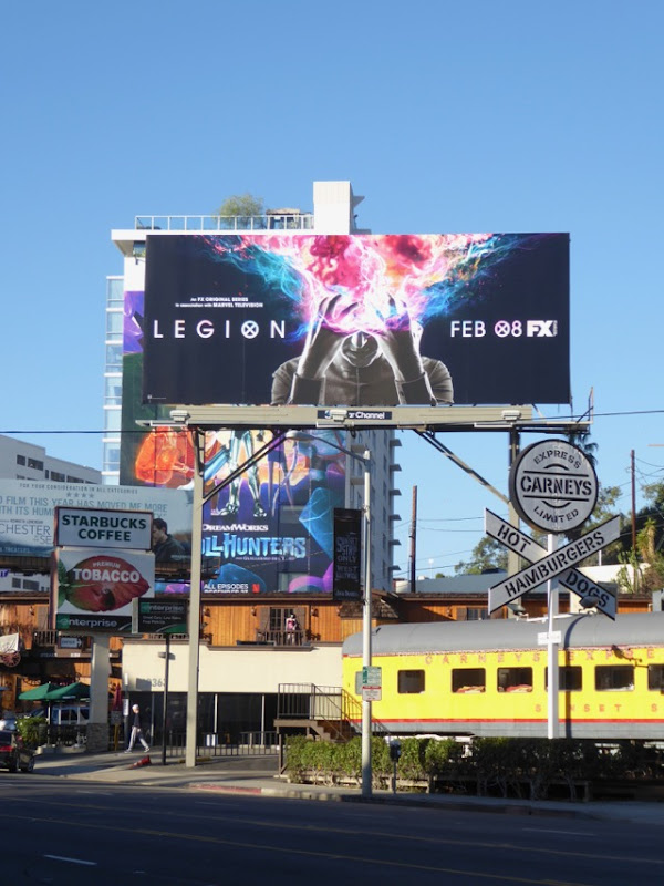 Legion series launch billboard Sunset Strip Legion series launch billboard