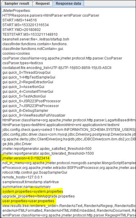 JMeter - Debug PostProcessor - Properties