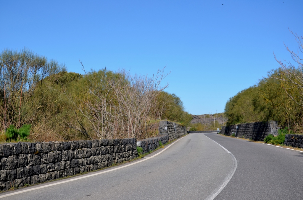 road to the crater of Etna volcano