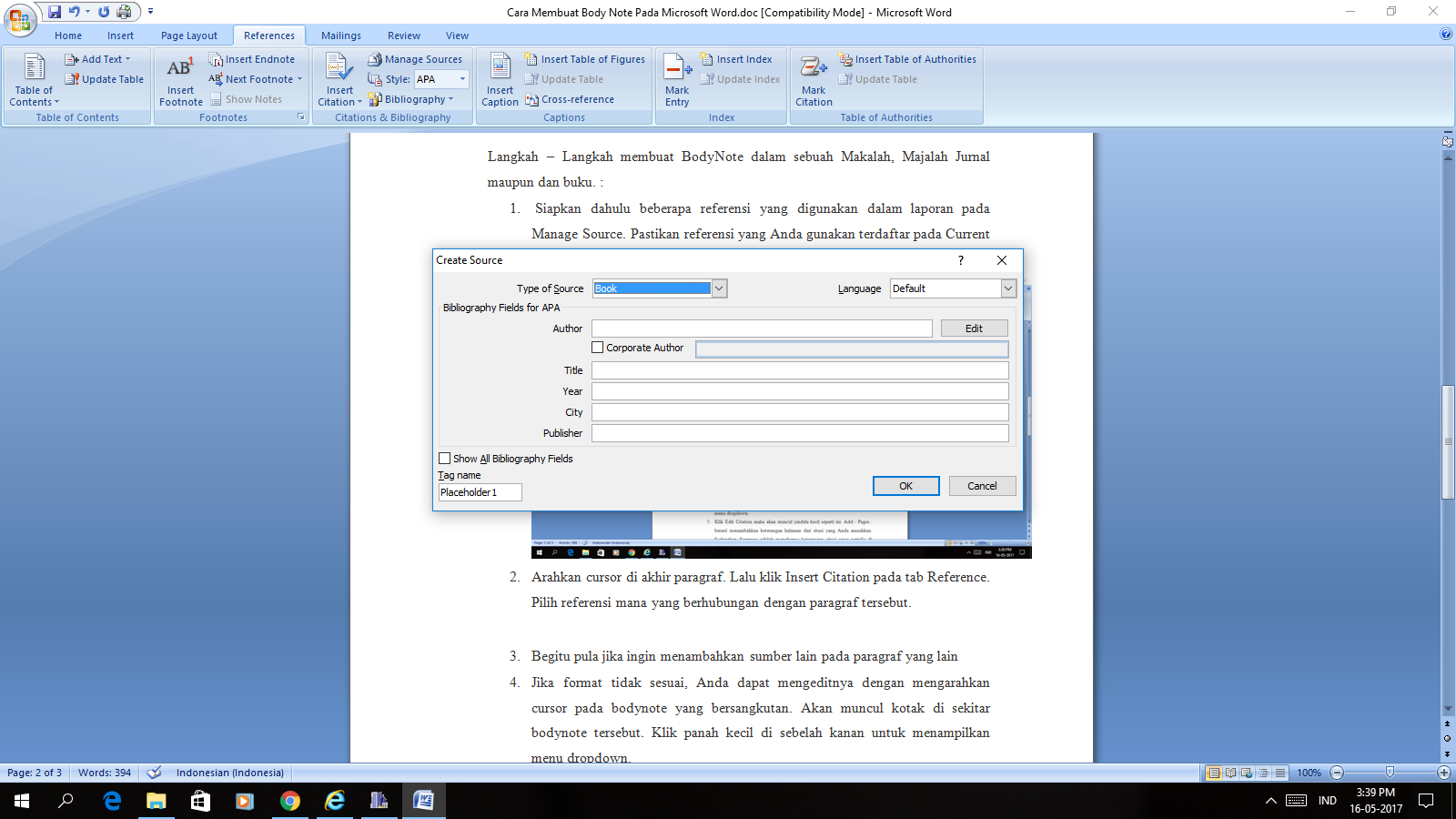 Tutorial Body Note Pada Microsoft Word jpg (1600x900)