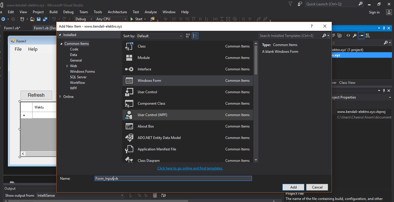Cara Membuat Input Database Visual Basic - Mikrokontroler dan Cloud
