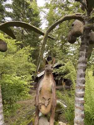 Kangaroo sculpture at the Parikkala Sculpture Park roadside attraction in Finland