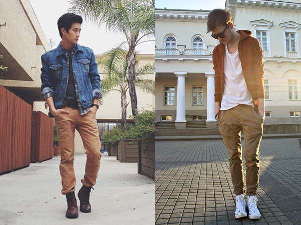 calça jeans masculina cor marrom