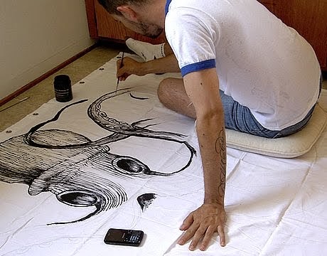 Hand Painting An Octopus Shower Curtain Coastal Decor Ideas