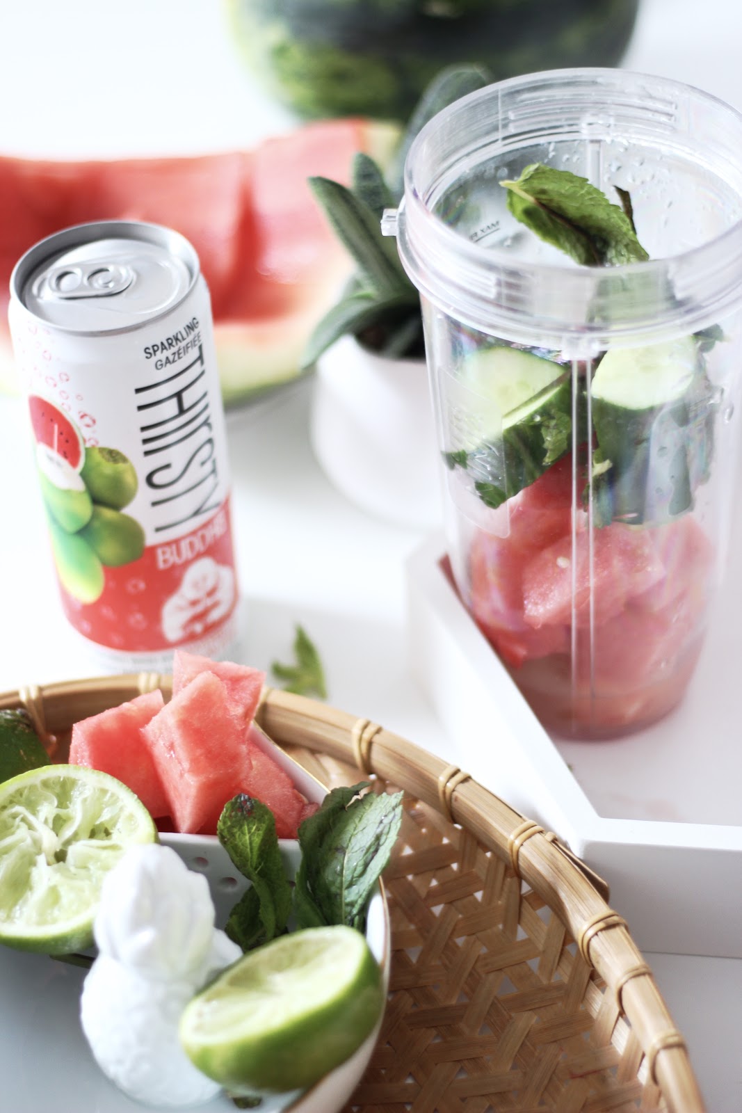 Thirsty Buddha Sparkling Watermelon Coconut Water Spritzer - Summer entertaining Thirsty Buddha Sparkling Watermelon Coconut Water Spritzer - Summer entertaining