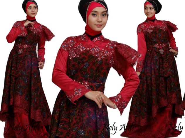 baju gamis pengantin dengan brokat