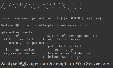 ReverseMap - To Analyse SQL Injection Attempts in Web Server Logs