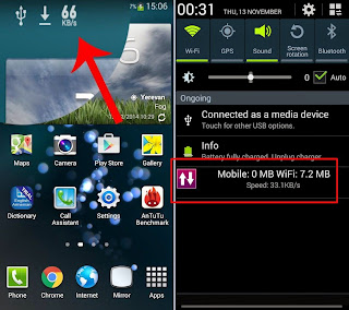 Cara Tampilkan kecepatan download di Android di atas layar