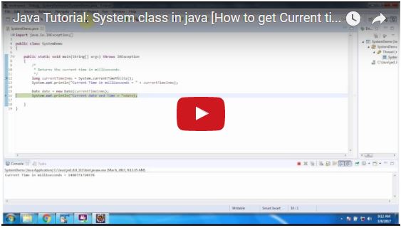 JAVA EE: Java Tutorial: System class in java [How to get Current time ...