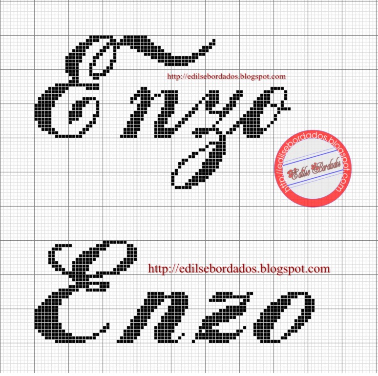 Enzo.JPG (774×770) Nomes em ponto cruz,