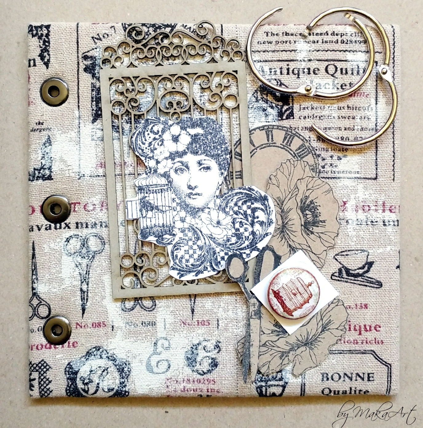 My journey through the Scrapbookworld... *Vintage album with fabric
