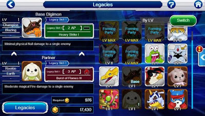 Digimon Linkz, English Version, Dojo, Skill Transfer Option