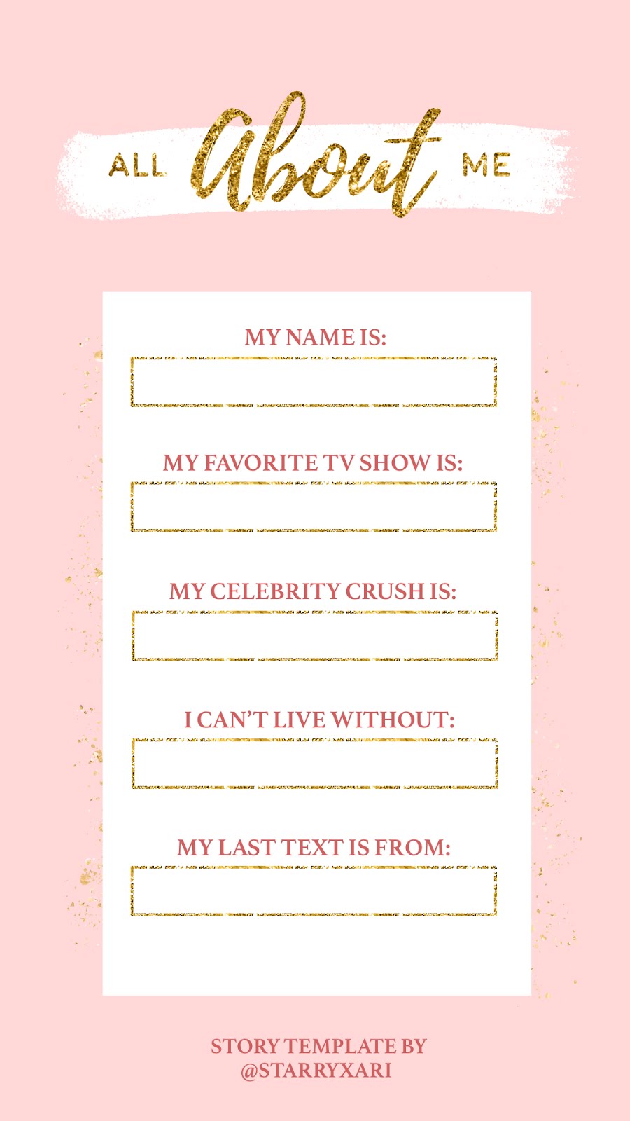 Free Pink and Gold Instagram Story Templates | Starry Ari