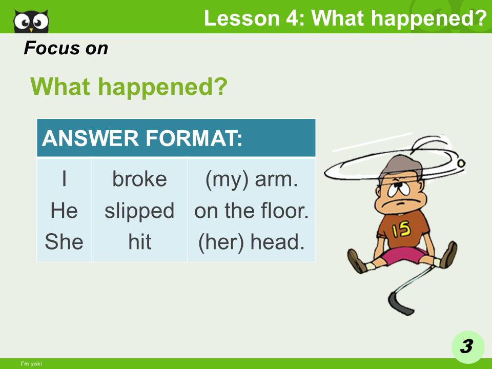 Yokitalk unit 3 lesson 4 what happened