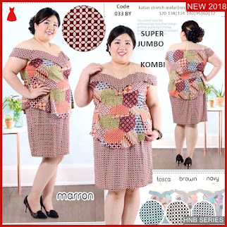HNB226 Model Dress Salur Scuba Ukuran Besar Jumbo BMG Shop
