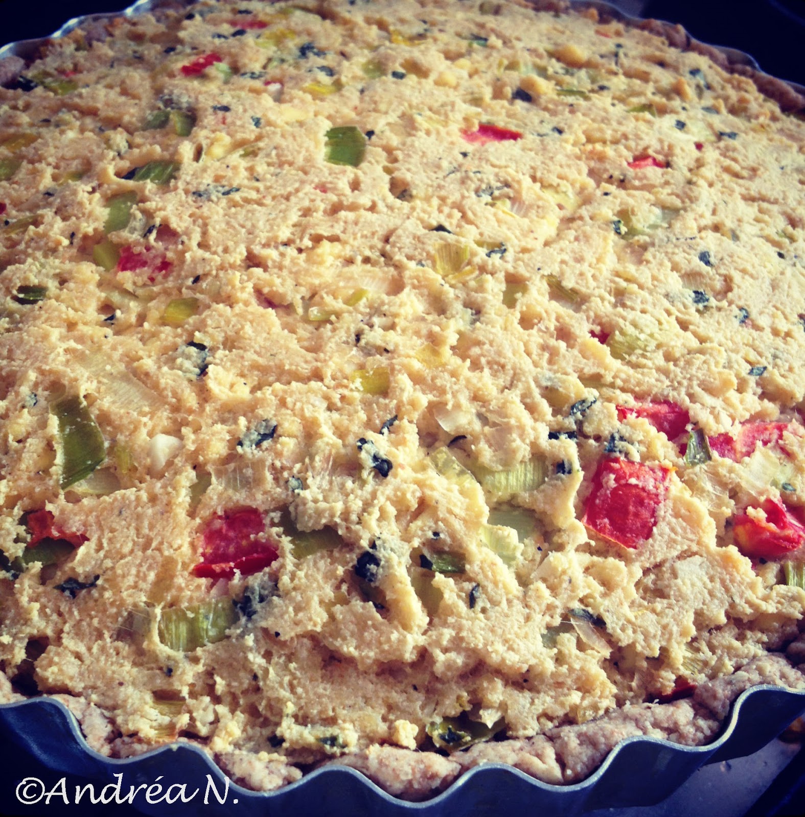 brazil nut Quiche de alhoporó e tomate seco