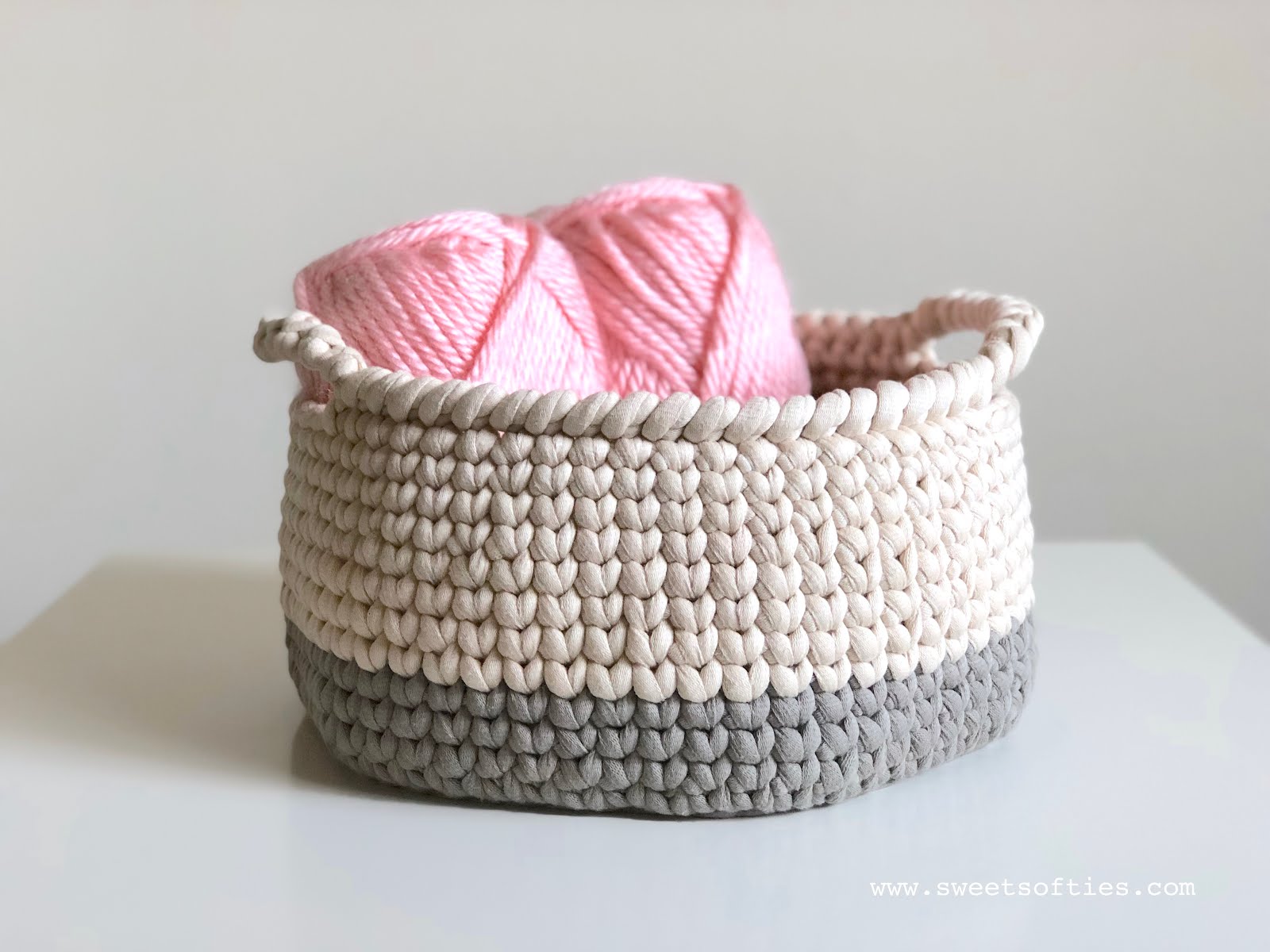 Knit Stitch Basket (Free Crochet Pattern) + Video ...