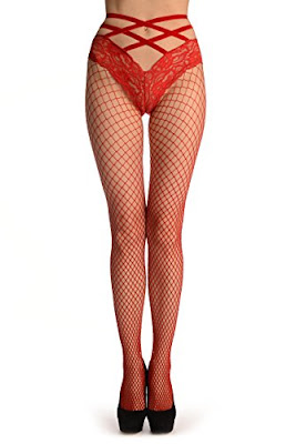 Red Pantyhose Fishnets