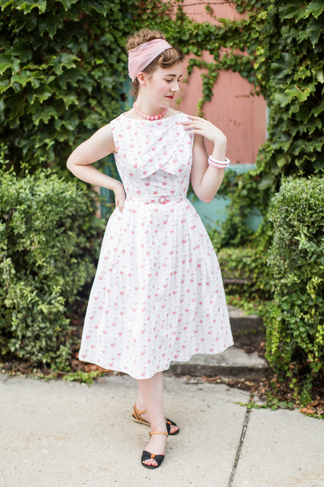 Mode de Lis: · Late 1950s Flamingo Dress