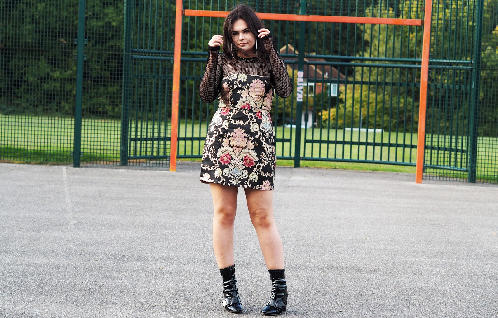 fATE BLACK FLORAL BROCADE BANDEAU DRESS, inthestyle dress, nakd fashion mesh top, nasty gals do it better, 7 things you tell yourself in your twenties, uk fashion blogger