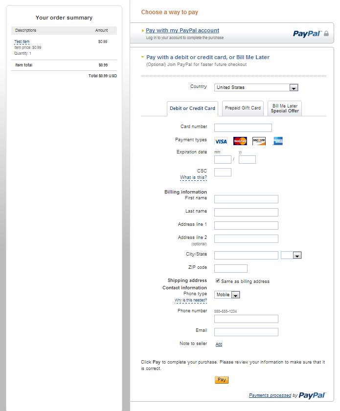 Send money via PayPal without an account