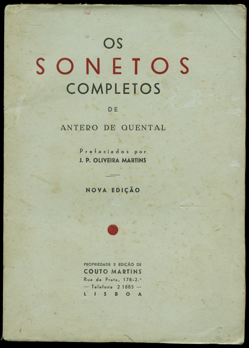 Os Sonetos Completos. ANTERO DE QUENTAL