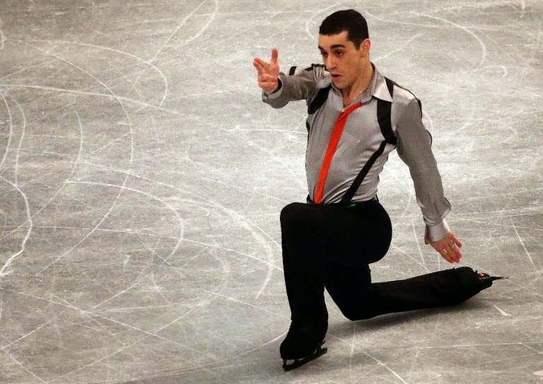 Javier Fernandez (ESP) udfører sit lange program ved EM 2014