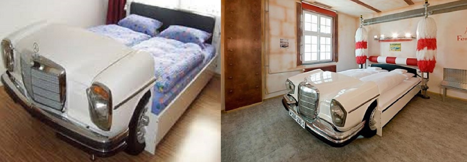 The perfect car bed. To add a headboard, use car wash equipment ~
