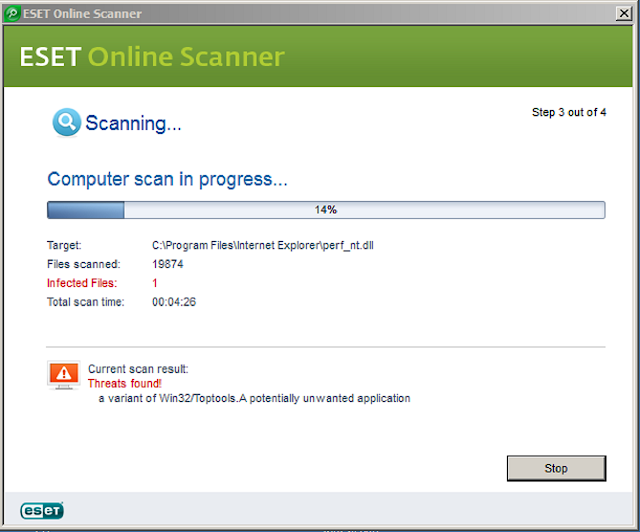 أفضل طريقة لفحص الحاسوب وحذف البرامج الضارة والخبيثة ESET Online Scanner 