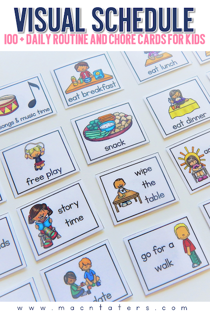 Home Visual Schedule Cards Daily routine and chore chart cards for kids