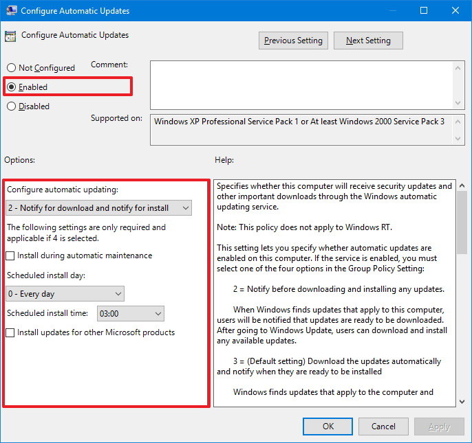 Disable Windows 10 Automatic Update Local Group Policy Editor